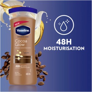 لوسیون بدن وازلین شکلاتی مدل Cocoa Glow حاوی عصاره کاکائو و شی باتر
