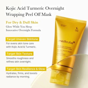 ماسک شب کلاژن و زردچوبه با اسید کوجیک مدی کیوب - Kojic Acid Turmeric Night Wrapping Mask