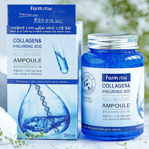 آمپول کلاژن و هیالورونیک اسید آل این وان فارم استی - FarmStay Collagen & Hyaluronic Acid All in One Ampoule