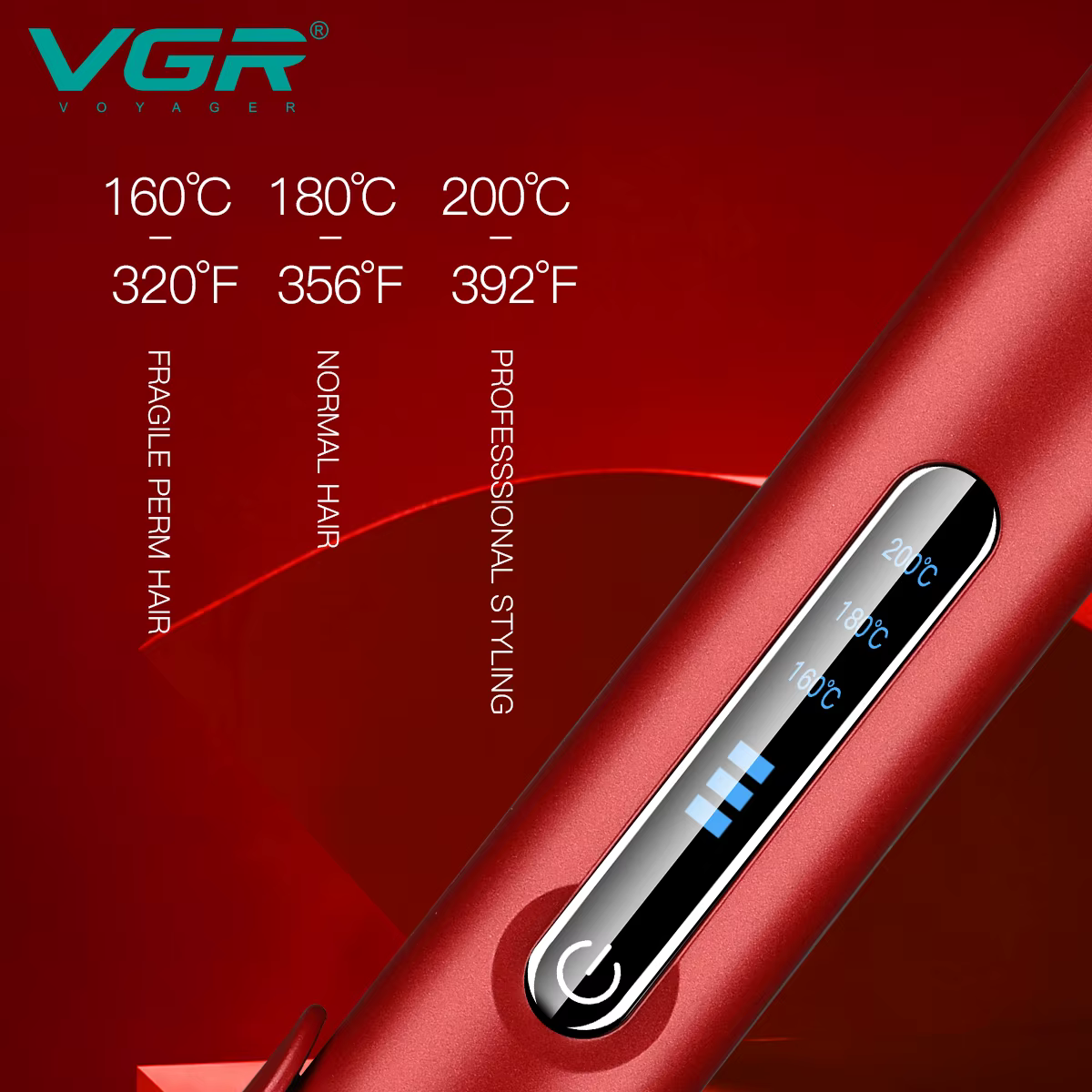 اتوی مو شارژی VGR مدل V-585