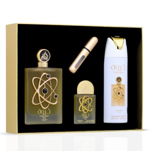 گیفت ست عطر و اسپری بدن ثروت گلد لطافه - Tharwah Gold 3-Piece Perfume Gift Set by Lattafa Pride (Gift Set)