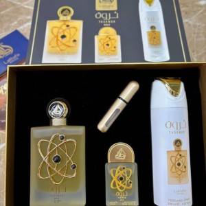 گیفت ست عطر و اسپری بدن ثروت گلد لطافه - Tharwah Gold 3-Piece Perfume Gift Set by Lattafa Pride (Gift Set)
