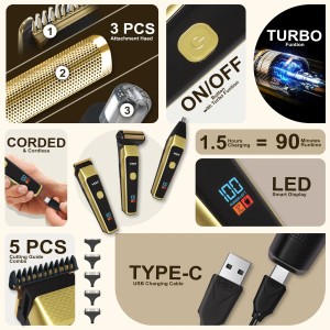 ست ماشین اصلاح موی صورت و بدن وی جی آر مدل VGR V-366