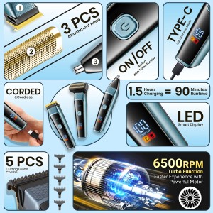 ست ماشین اصلاح موی صورت و بدن وی جی آر مدل VGR V-366