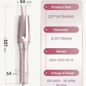 اتو مو و فرکننده شیگلم  19 میلی‌متری؛ فرهای فنری و یکدست در چند ثانیه (SHEGLAM Cupid’s Charm One-Touch Instant Curler (19mm