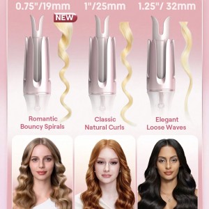 اتو مو و فرکننده شیگلم  19 میلی‌متری؛ فرهای فنری و یکدست در چند ثانیه (SHEGLAM Cupid’s Charm One-Touch Instant Curler (19mm