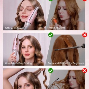 اتو مو و فرکننده شیگلم  19 میلی‌متری؛ فرهای فنری و یکدست در چند ثانیه (SHEGLAM Cupid’s Charm One-Touch Instant Curler (19mm