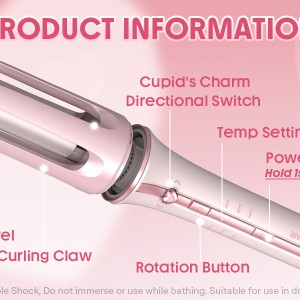 اتو مو و فرکننده شیگلم  25 میلی‌متری؛ انتخابی صورتی برای فرهای سریع و براق (SHEGLAM HAIR Cupid’s Charm Auto Curler (25mm