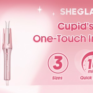 اتو مو و فرکننده شیگلم  25 میلی‌متری؛ انتخابی صورتی برای فرهای سریع و براق (SHEGLAM HAIR Cupid’s Charm Auto Curler (25mm