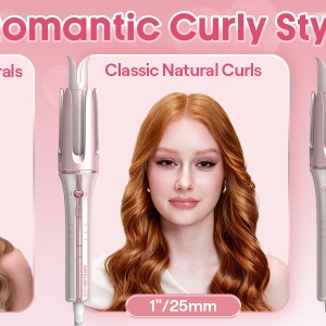 اتو مو و فرکننده شیگلم  25 میلی‌متری؛ انتخابی صورتی برای فرهای سریع و براق (SHEGLAM HAIR Cupid’s Charm Auto Curler (25mm