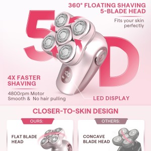 ماشین اصلاح برقی زنانه شیگلم SHEGLAM مدل 4 کاره با ۵ تیغه شناور 3D