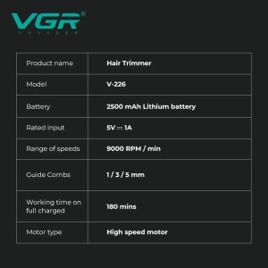 ماشین اصلاح موی سر و صورت VGR V-226