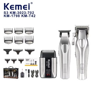 ست اصلاح حرفه‌ای کیمی KM-S3 Pro؛ راهکار کامل اصلاح مو، ریش و صورت در یک پک 3 کاره
