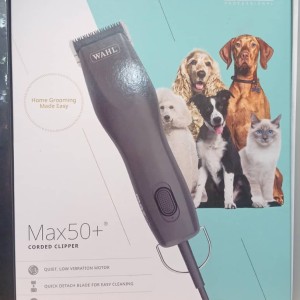 ماشین اصلاح حیوانات وال مدل مکس 50پلاس wahl animal max 50 Wahl Max 50+ پروفی: ماشین اصلاح حرفه‌ای با شانه‌های استیل ۳ تا ۲۵ میلی‌متر