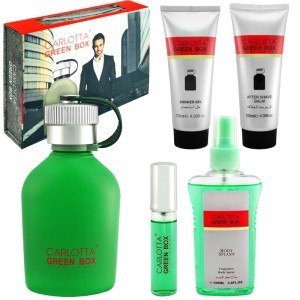 ست هدیه مردانه هوگو باس من کارلوتا ادو تویلت و لوسیون مدل CARLOTTA Green Box Hugo Boss Man