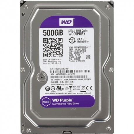 هارد دیسک اینترنال وسترن دیجیتال مدل بنفش Purple WD05PURX ظرفیت 500 گیگابایت استوک