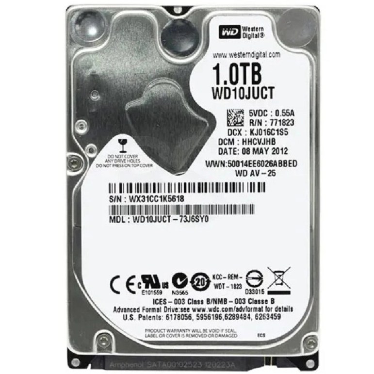 هارد لپ تاپی برند وسترن دیجیتال مدل WD10JUCT ظرفیت 1 ترابایت (کارکرده)