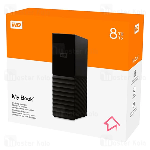هارد اکسترنال ( کارکرده 12 ماه از گارانتی مانده)وسترن دیجیتال مدل My Book Desktop ظرفیت هشت ترابایت دارای رابط USB Type-A 3.0