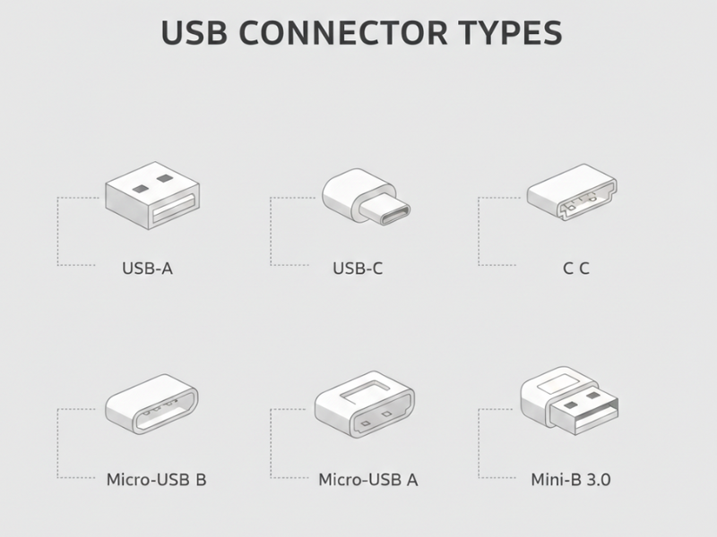 انواع کانکتور های USB