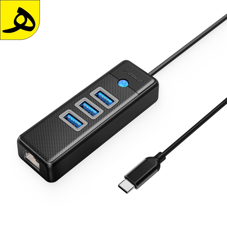 هاب USB  با پورت شبکه مدل ORICO PW3UR-C3