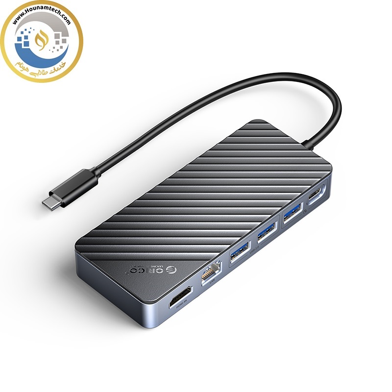 هاب داک استیشن 8 پورت (10Gbps)Type-C همراه باکس M.2 SSD مدل ORICO-OM28PR-G2
