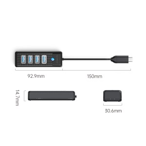 هاب 4 پورت USB-C مدل ORICO PW4U-C3