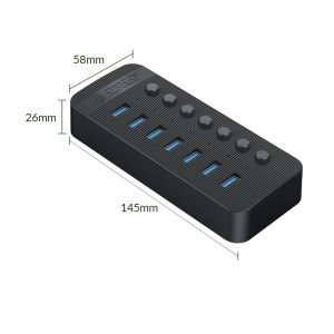 هاب 7 پورت کلید دار  USB3.0 مدل ORICO CT2U3-7AB