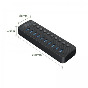 هاب 10 پورت کلید دار  USB3.0 مدل ORICO CT2U3-10AB