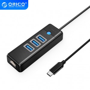 هاب USB  با پورت شبکه مدل ORICO PW3UR-C3