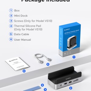 داک توسعه تایپ سی اوریکو مدل VS10 - با اسلات M.2 و خروجی تصویر 4K