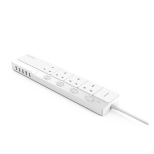 چندراهی برق و شارژر ۵ پورت اوریکو مدل OSJ-4A5U-WH با توان ۴۰۰۰ وات