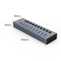 هاب ۱۰ پورت USB 3.0 اوریکو مدل ORICO-BT2U3-10AB