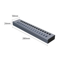 هاب ۱6 پورت USB 3.0 اوریکو مدل ORICO-BT2U3-16AB
