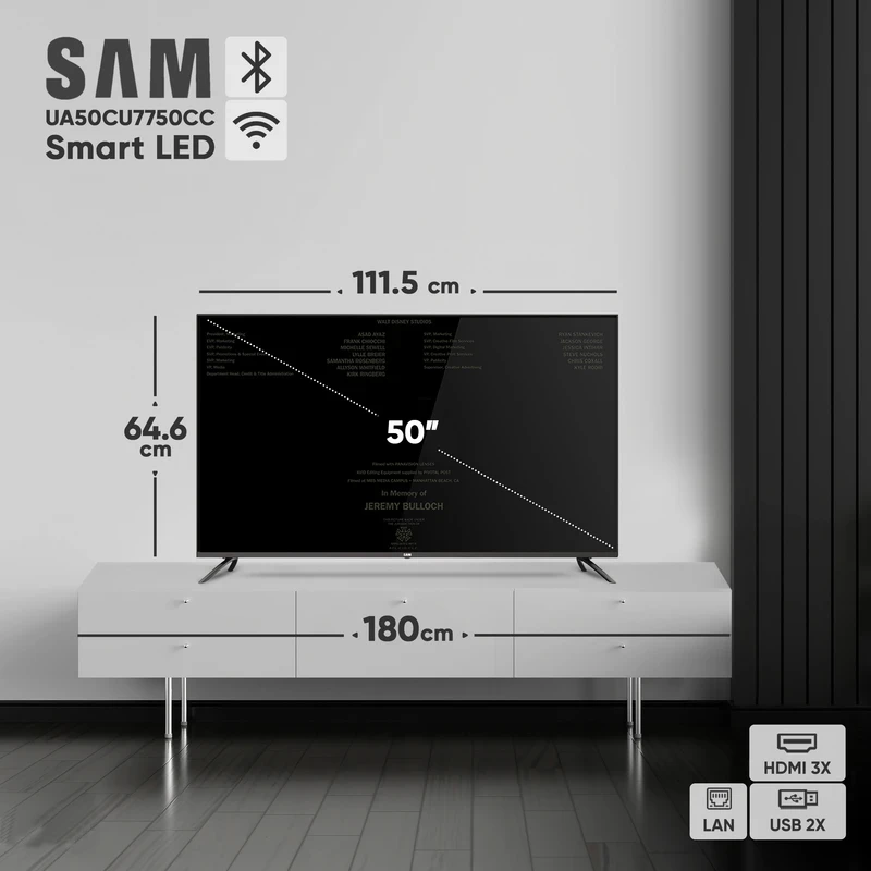تلویزیون 50 اینچ هوشمند سام (Smart & 4K) مدل 50CU7750