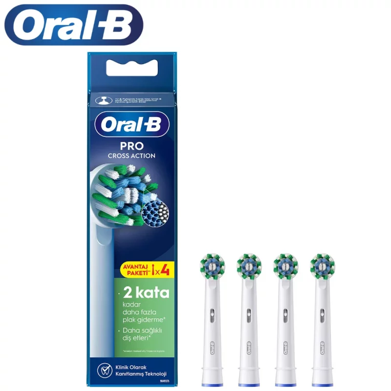 سری یدک مسواک برقی اورال بی 4 عددی  مدل  Pro Cross Action سفید