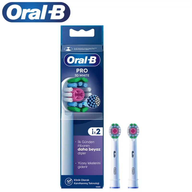 سری یدک مسواک برقی اورال بی 2 عددی  مدل  Pro 3D WHITE