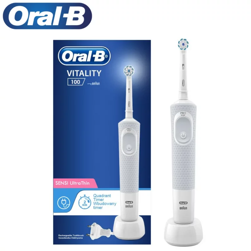 مسواک برقی اورال بی مدل ORAL B Vitality SENSI UltraThin D100 سفید
