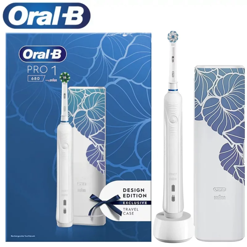 مسواک برقی اورال بی مدل  PRO1 680 سفید + کیف نگهدارنده