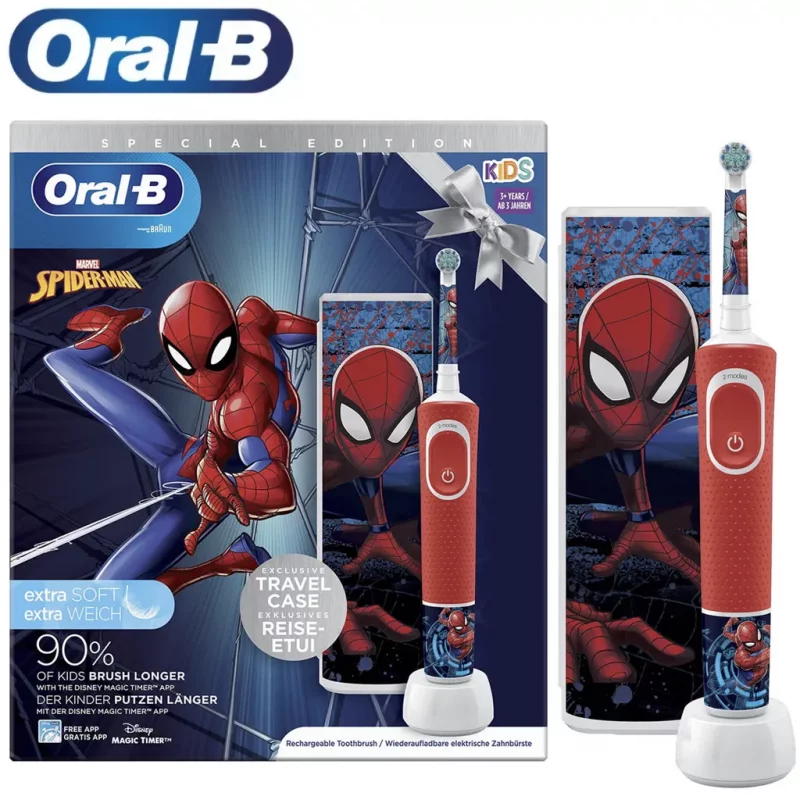 مسواک برقی کودک اورال بی مدل ORAL B Spiderman + کیف نگهدارنده