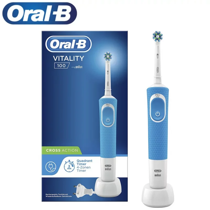 مسواک برقی اورال بی مدل ORAL B Vitality Cross Action D100 آبی