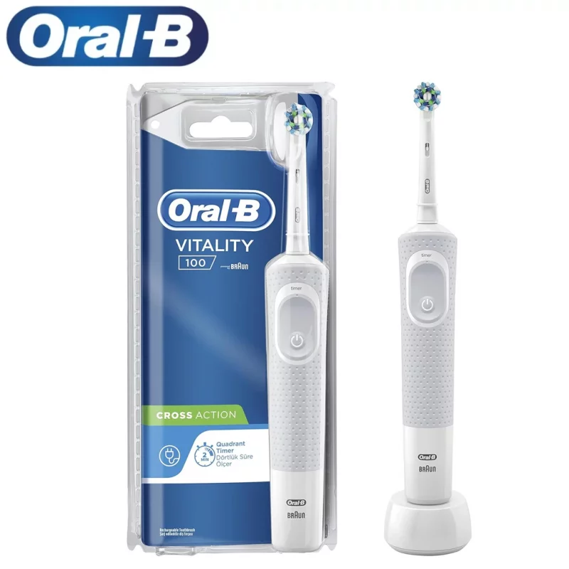 مسواک برقی اورال بی مدل ORAL B Vitality Cross Action D100 سفید