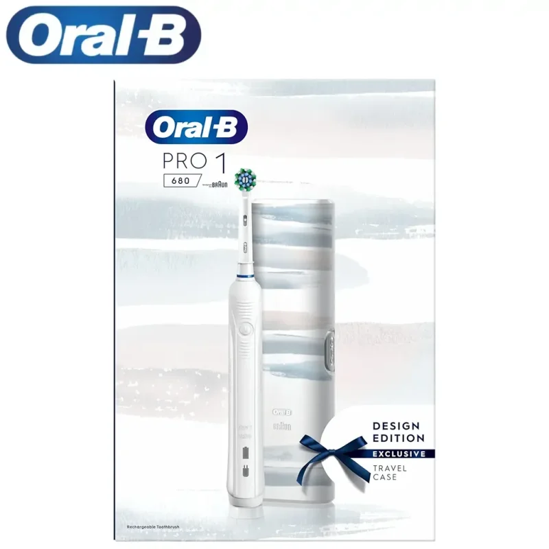 مسواک برقی اورال بی مدل  PRO1 680 سفید + کیف نگهدارنده