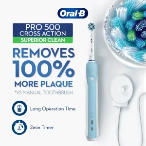 نمایندگی فروش مسواک برقی اورال بی مدل ORAL B  Cross Action PRO 500 آبی