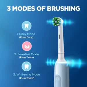 نمایندگی فروش مسواک برقی اورال بی مدل ORAL B PRO SERIES 3 آبی + دو عدد سری اضافه
