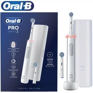 مسواک برقی اورال بی مدل 3500 PRO SERIES 3  سفید + یک عدد سری اضافه + کیف نگهدارنده