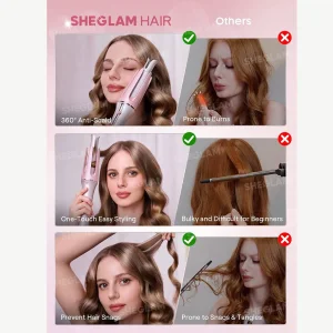 فر کننده مو شیگلم صورتی SHEGLAM سایز 25 میل