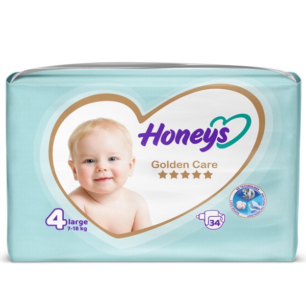 پوشک هانیز سایز چهار 34 عددی
