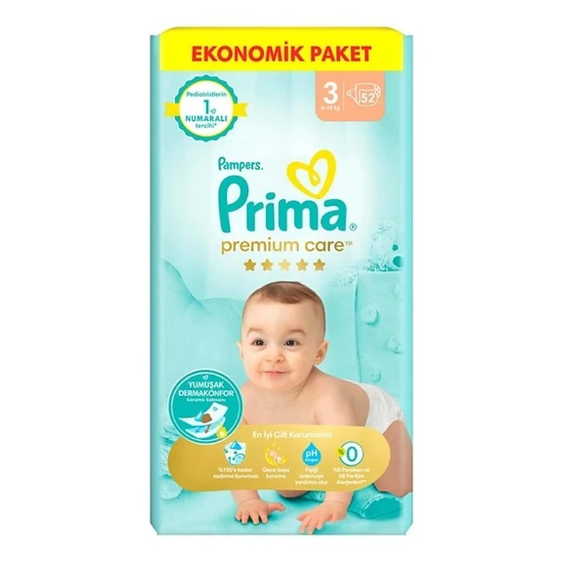 پوشک بچه پریما سایزسه 52عددی