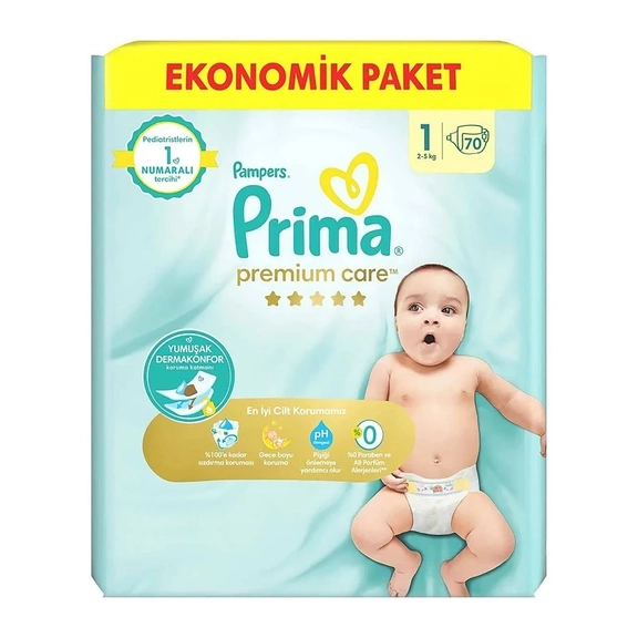 پوشک بچه پریما سایز یک بسته ۷۰ عددی
