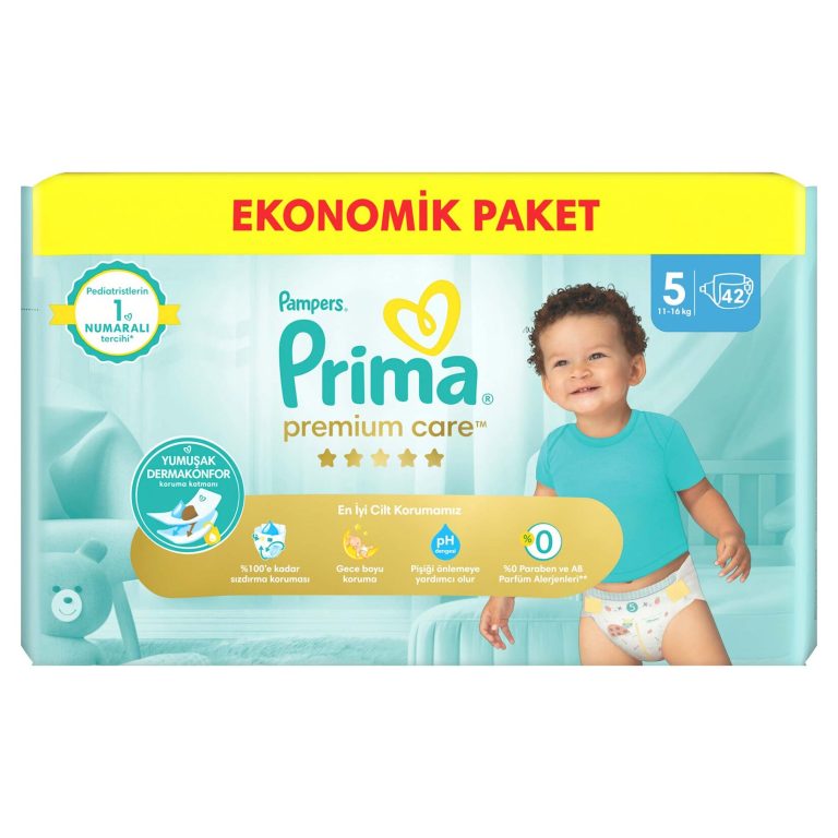 پوشک بچه پریما سایز پنج بسته 42 عددی